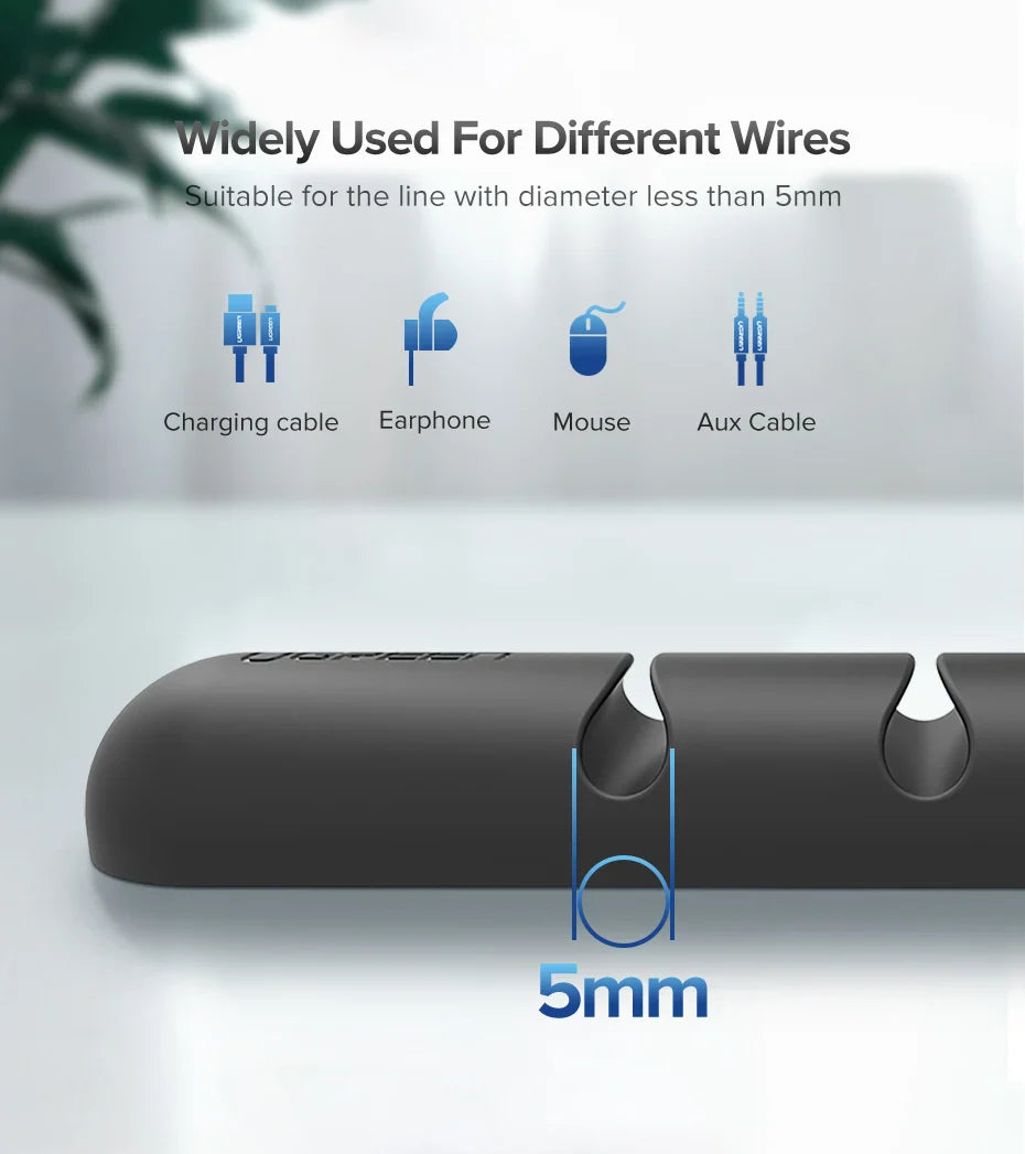 CleanDesk Cable Clips – Soft Silicone Wire Managers