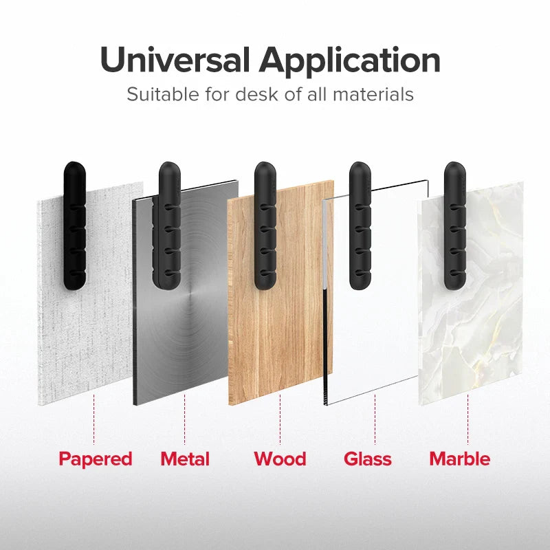 CleanDesk Cable Clips – Soft Silicone Wire Managers