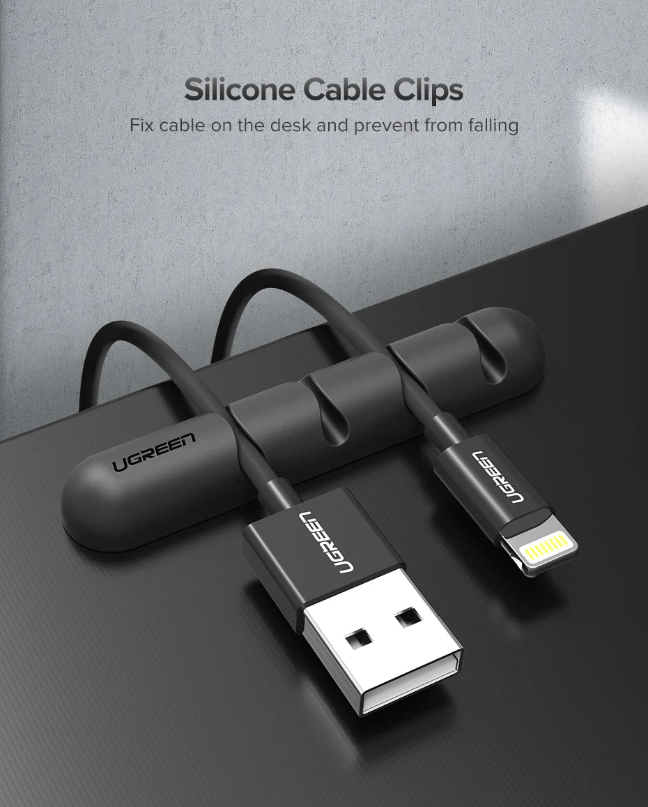 CleanDesk Cable Clips – Soft Silicone Wire Managers