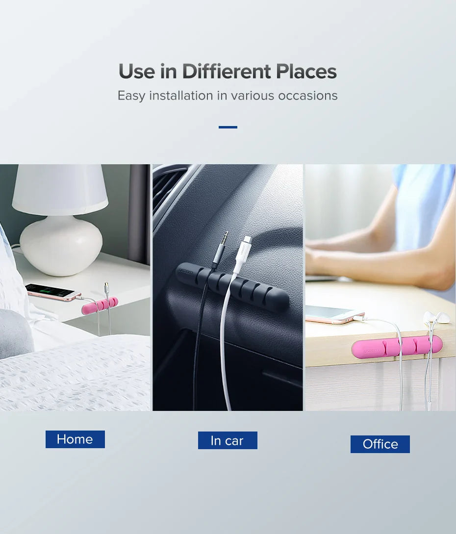 CleanDesk Cable Clips – Soft Silicone Wire Managers