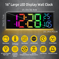 16" MaxDisplay Digital Clock