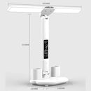 FoldPro LED Desk Lamp – Dual-Head Adjustable Light with Built-In Clock