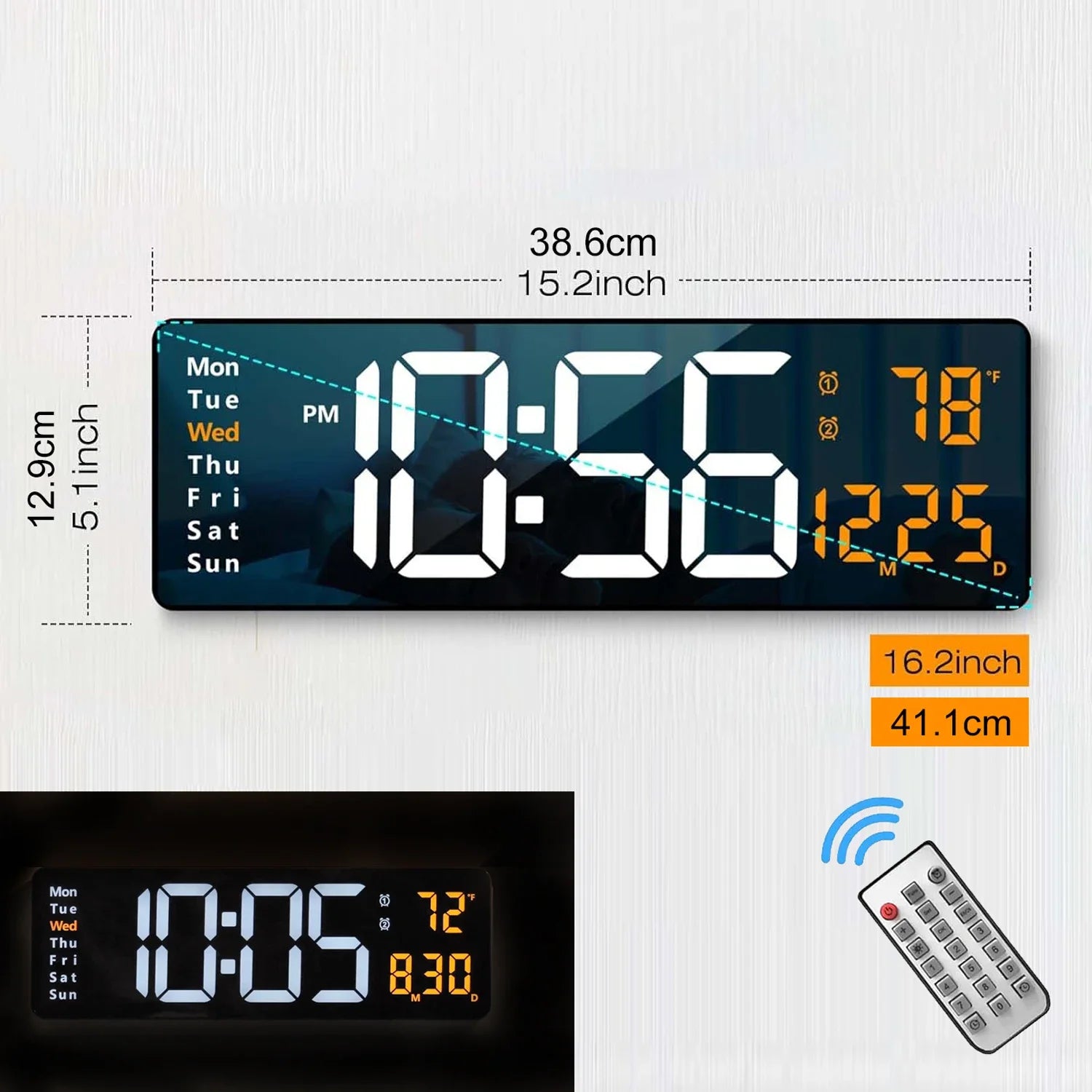 16" MaxDisplay Digital Clock
