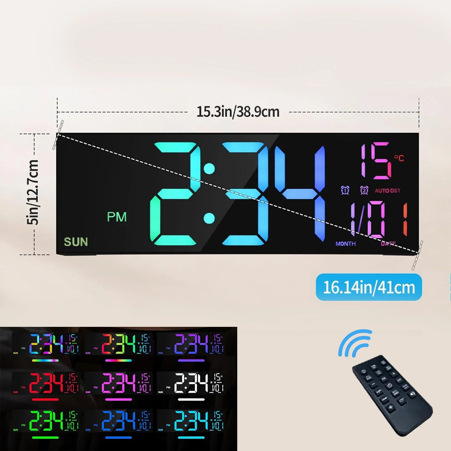16" MaxDisplay Digital Clock